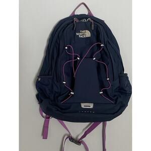 The North Face Jester Backpack Blue and Magenta adjustable straps laptop pocket